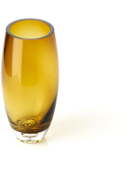 Vase design moderne Flûte H 25 cm Verre recyclé Jaune miel The Honey Glow 