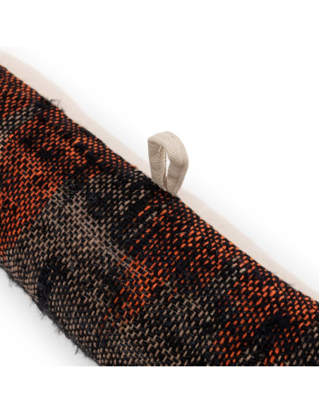 Boudin de porte isolant Bohème chic en Coton Noir Orange The Oh My Gee 