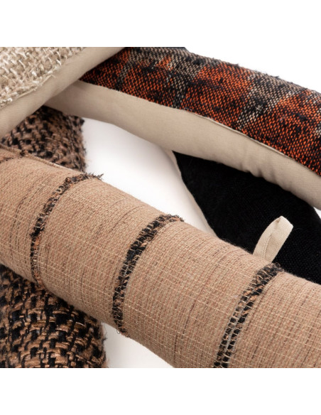 Boudin de porte isolant Bohème chic en Coton Noir Orange The Oh My Gee 