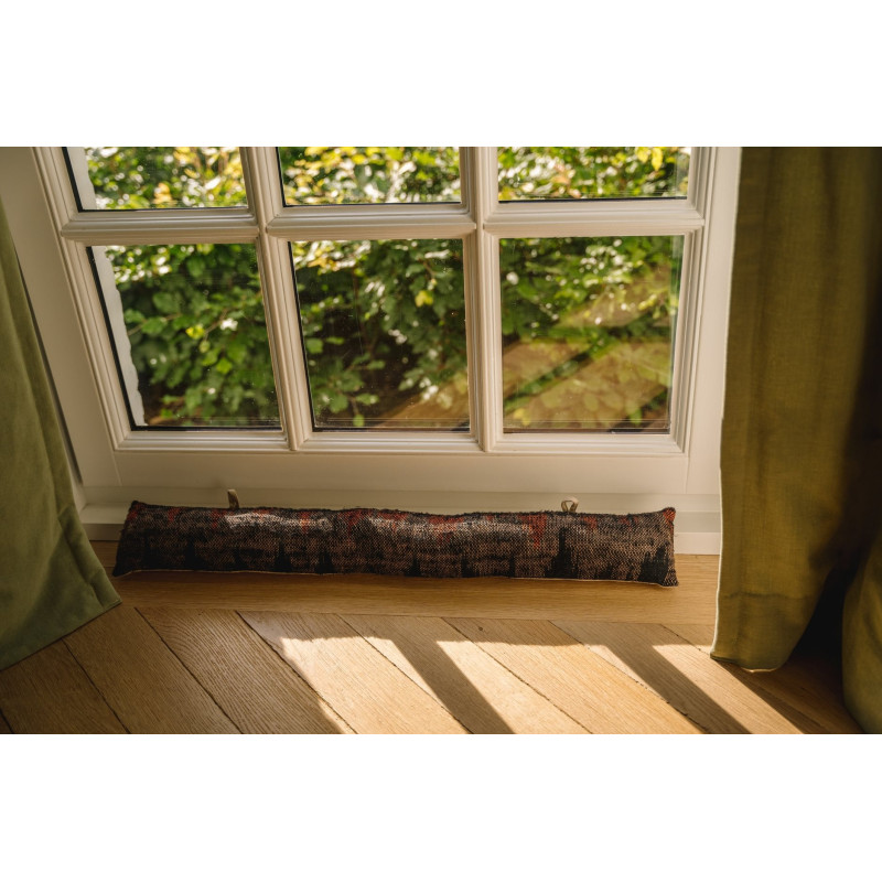 Boudin de porte isolant Bohème chic en Coton Noir Orange The Oh My Gee 