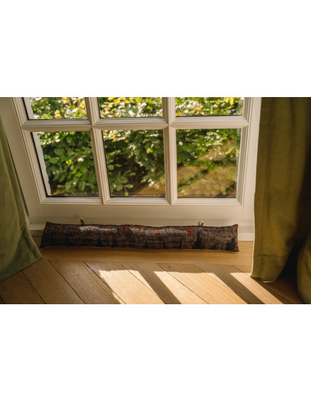 Boudin de porte isolant Bohème chic en Coton Noir Orange The Oh My Gee 