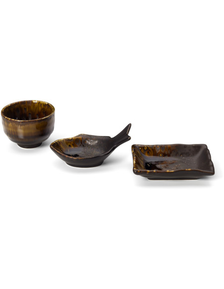 Tasse à thé japonaise moderne H 4 cm Céramique Marron The Merapi 