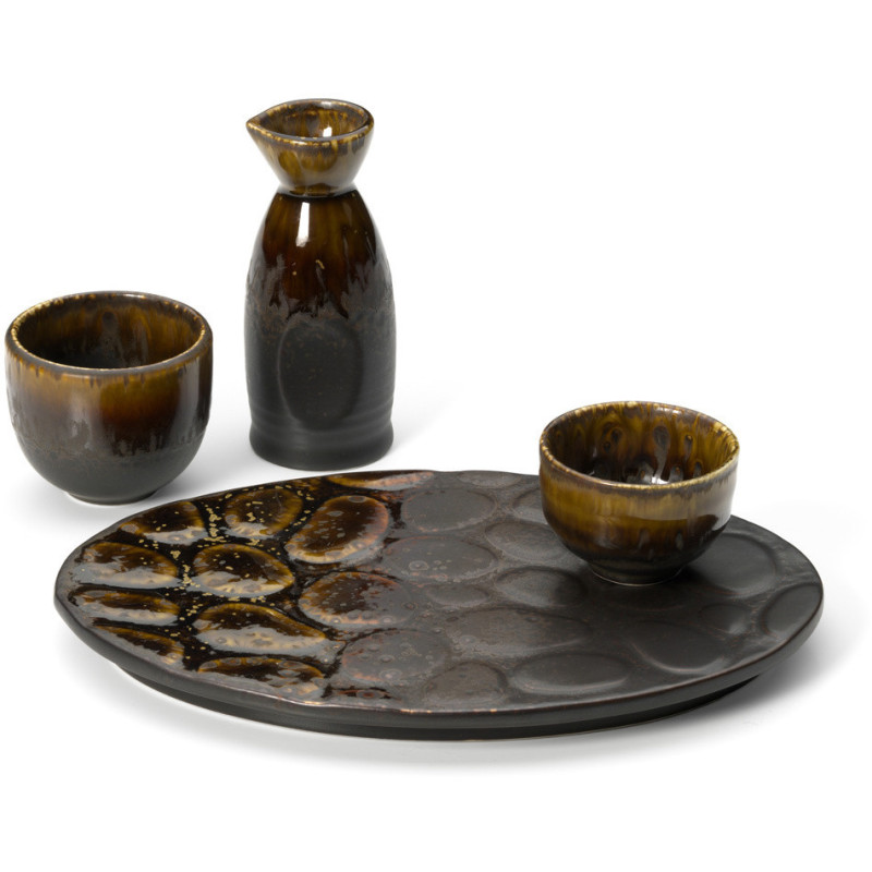 Tasse à thé japonaise moderne H 4 cm Céramique Marron The Merapi 