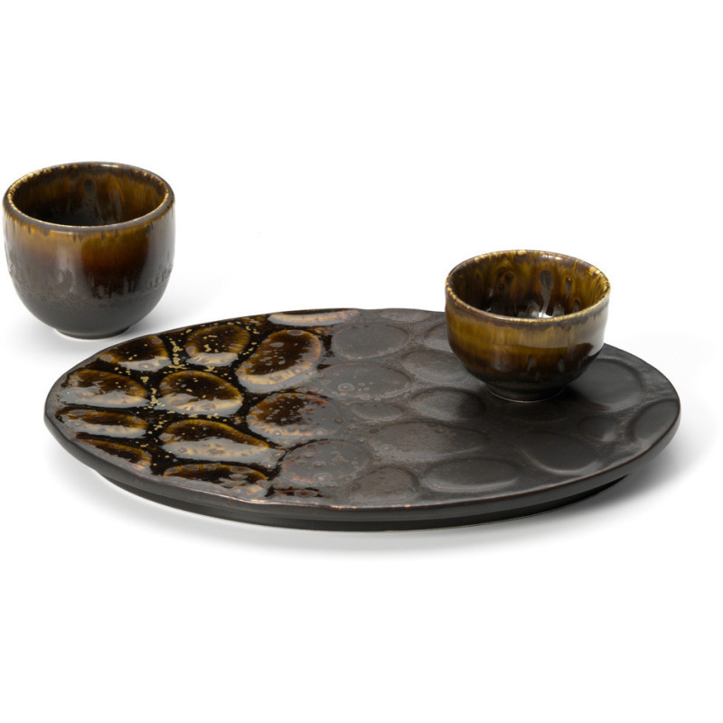 Tasse à thé japonaise moderne H 4 cm Céramique Marron The Merapi 