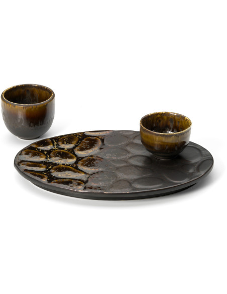 Tasse à thé japonaise moderne H 4 cm Céramique Marron The Merapi 