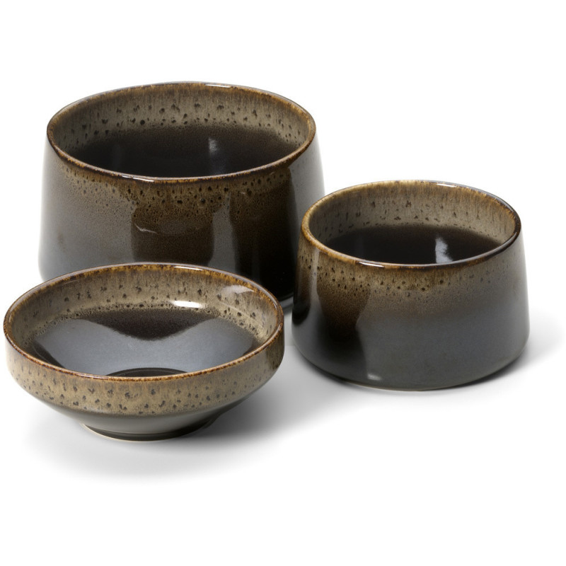 Bol japonais Rond 14 cm Noir Marron The Kyoto 