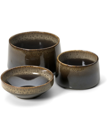 Bol japonais Rond 14 cm Noir Marron The Kyoto 