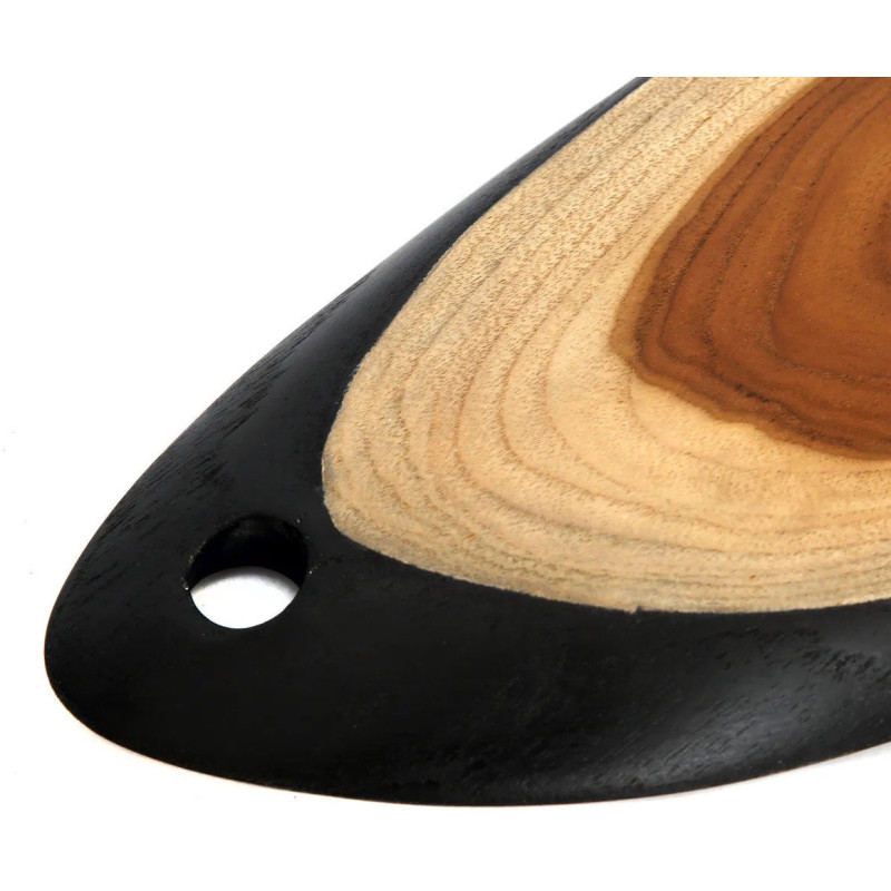 Plat apéro Ovale 50 cm en Bois de teck Naturel Noir The Bondi 