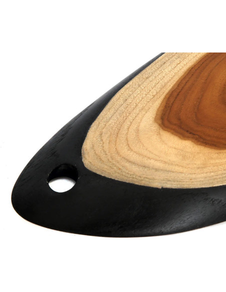 Plat apéro Ovale 50 cm en Bois de teck Naturel Noir The Bondi 