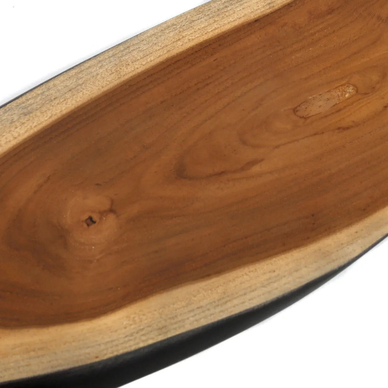 Plat apéro Ovale 50 cm en Bois de teck Naturel Noir The Bondi 