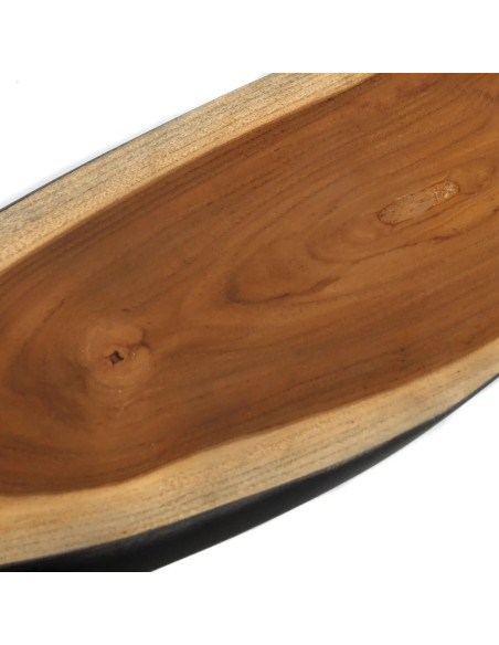 Plat apéro Ovale 50 cm en Bois de teck Naturel Noir The Bondi 