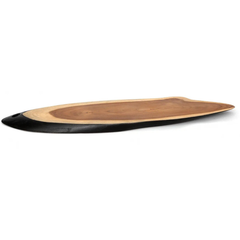 Plat apéro Ovale 50 cm en Bois de teck Naturel Noir The Bondi 