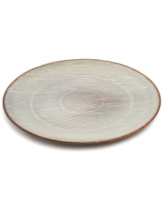Grande Assiette plate ronde 28 cm Grès Greige Marron The Peniche 