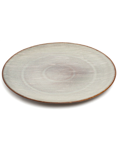 Grande Assiette plate ronde 28 cm Grès Greige Marron The Peniche 