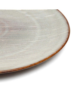 Grande Assiette plate ronde 28 cm Grès Greige Marron The Peniche 