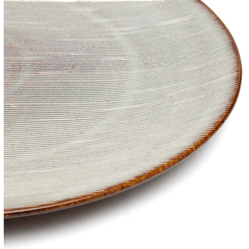 Grande Assiette plate ronde 28 cm Grès Greige Marron The Peniche 