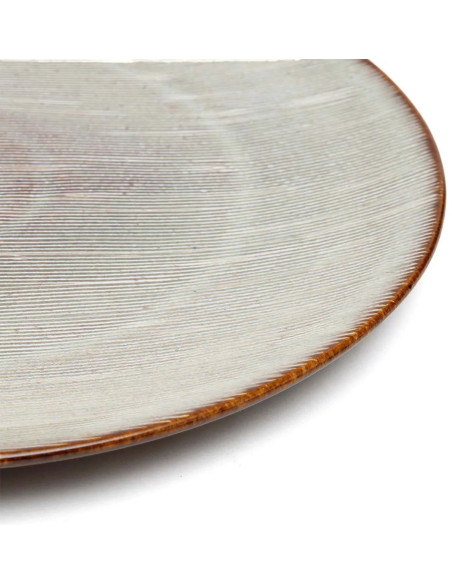 Grande Assiette plate ronde 28 cm Grès Greige Marron The Peniche 