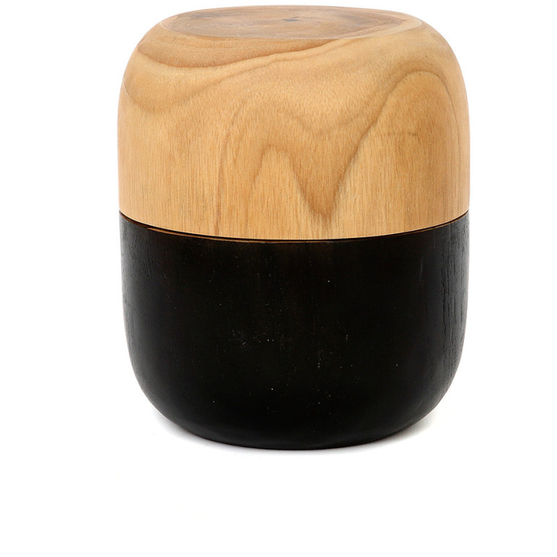 Bol apéro double Rond en Bois de teck Naturel Noir The Bondi 