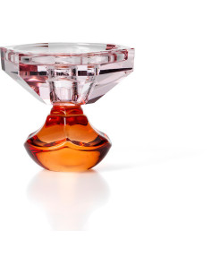 Bougeoir design Memphis Fleur 10 cm Verre recyclé Rose Orange The Sunset Bloom 