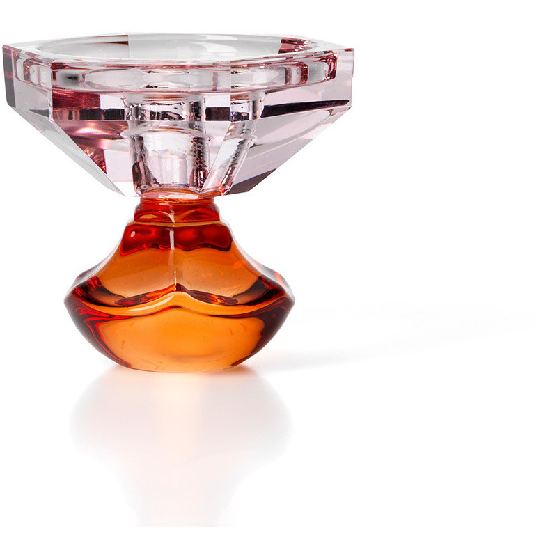 Bougeoir design Memphis Fleur 10 cm Verre recyclé Rose Orange The Sunset Bloom 