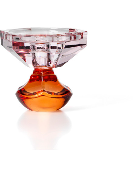 Bougeoir design Memphis Fleur 10 cm Verre recyclé Rose Orange The Sunset Bloom 