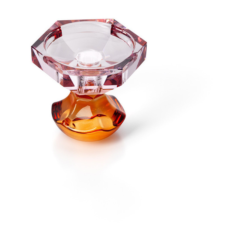 Bougeoir design Memphis Fleur 10 cm Verre recyclé Rose Orange The Sunset Bloom 