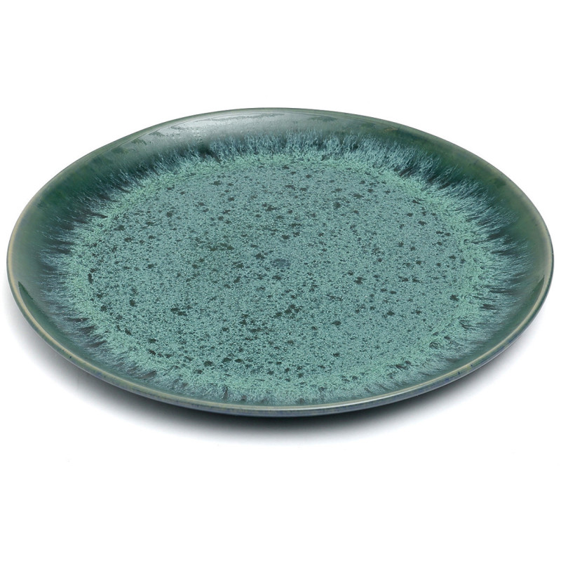 Grande Assiette plate ronde 28 cm Grès Bleu The Aqua 