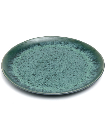 Grande Assiette plate ronde 28 cm Grès Bleu The Aqua 
