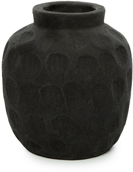 Vase Rond Hauteur 14 cm en Terre cuite Noir The Trendy 