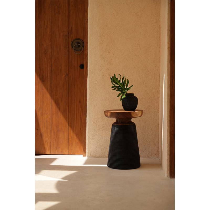 Vase Rond Hauteur 14 cm en Terre cuite Noir The Trendy 