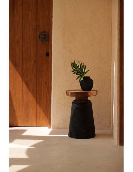 Vase Rond Hauteur 14 cm en Terre cuite Noir The Trendy 