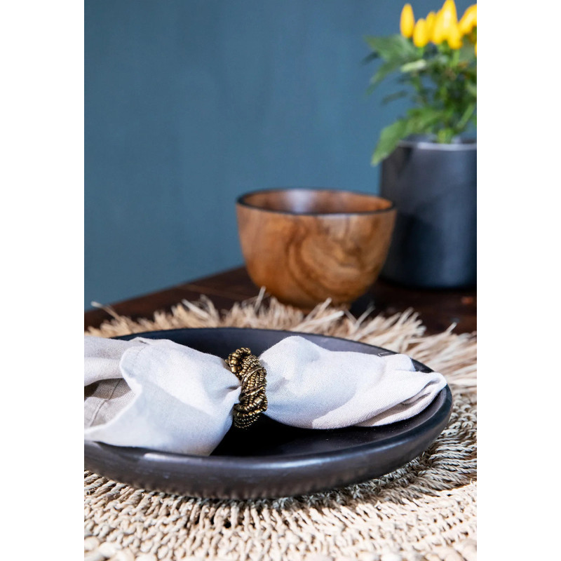 Bol apéro Rond 15 cm en Bois de teck Naturel Noir The Bondi 