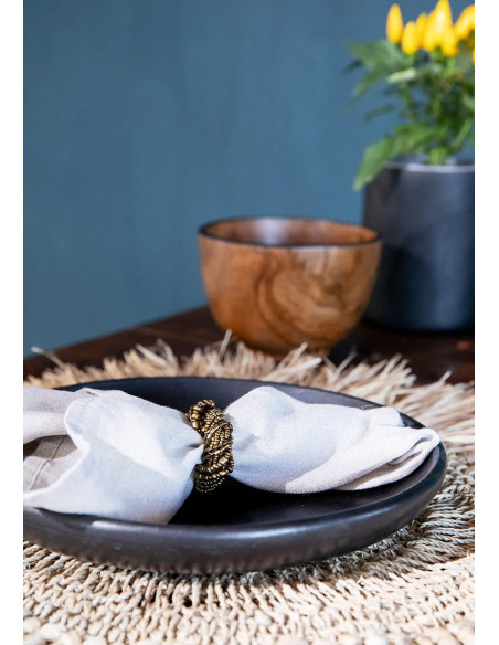 Bol apéro Rond 15 cm en Bois de teck Naturel Noir The Bondi 