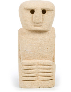 Statuette déco primitive wabi-sabi Hauteur 12 cm Grès Beige sable The Sumba Stone 