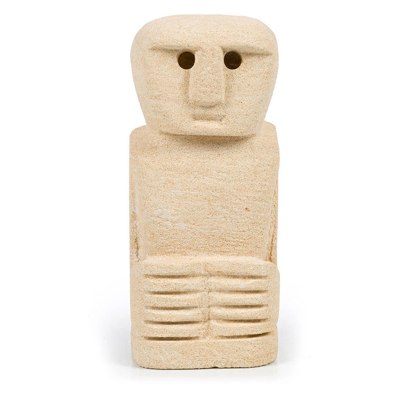 Statuette déco primitive wabi-sabi Hauteur 12 cm Grès Beige sable The Sumba Stone 