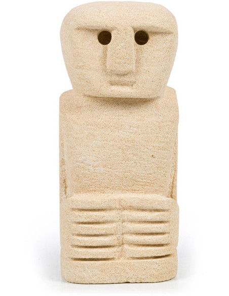 Statuette déco primitive wabi-sabi Hauteur 12 cm Grès Beige sable The Sumba Stone 