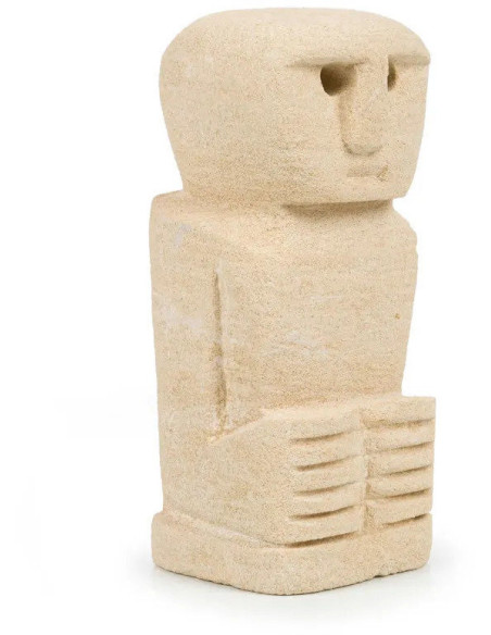 Statuette déco primitive wabi-sabi Hauteur 12 cm Grès Beige sable The Sumba Stone 