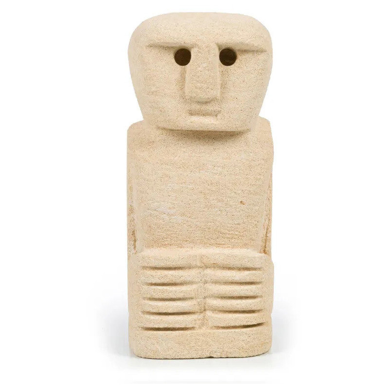 Statuette déco primitive wabi-sabi Hauteur 12 cm Grès Beige sable The Sumba Stone 