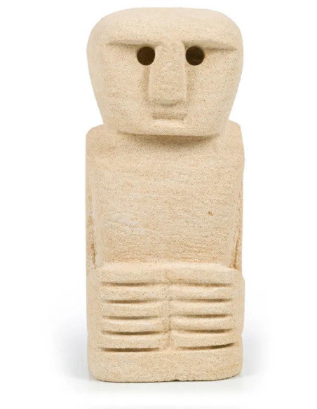 Statuette déco primitive wabi-sabi Hauteur 12 cm Grès Beige sable The Sumba Stone 