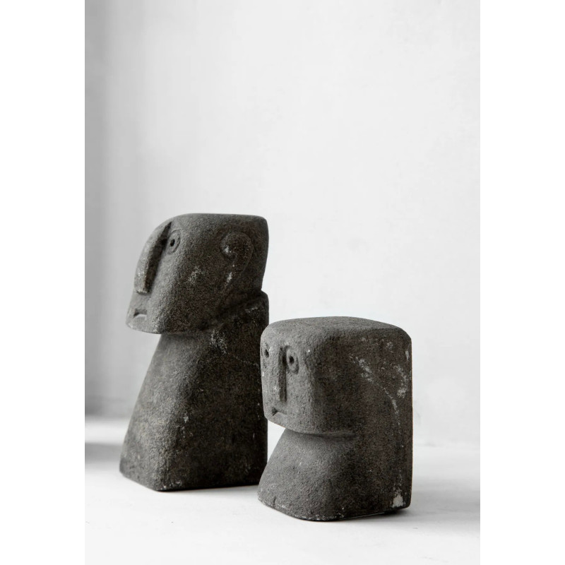 Statuette déco primitive ethnique Hauteur 11 cm Grès Gris The Sumba Stone 