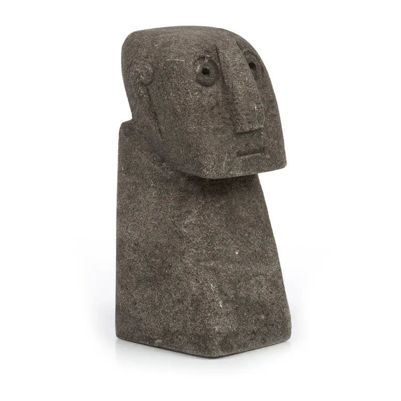 Statuette déco primitive ethnique Hauteur 11 cm Grès Gris The Sumba Stone 
