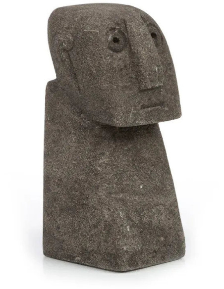 Statuette déco primitive ethnique Hauteur 11 cm Grès Gris The Sumba Stone 