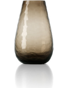 Vase design minimaliste Galbé H 26 cm Verre recyclé Marron The Organic Shape 