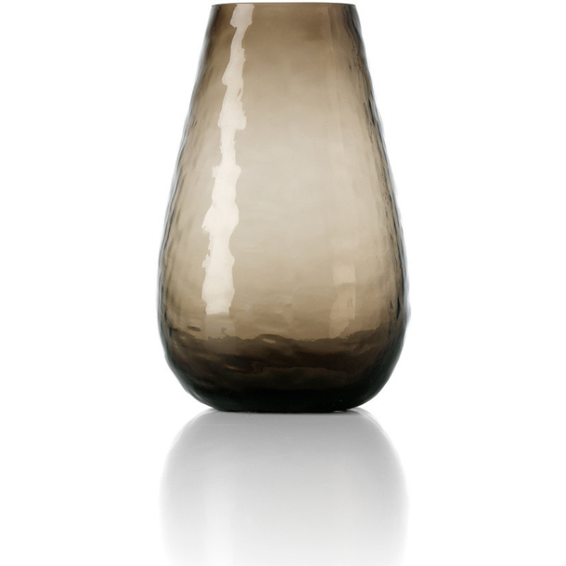 Vase design minimaliste Galbé H 26 cm Verre recyclé Marron The Organic Shape 