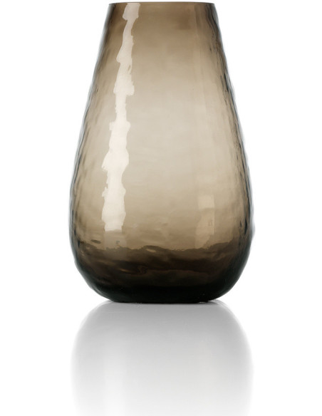 Vase design minimaliste Galbé H 26 cm Verre recyclé Marron The Organic Shape 