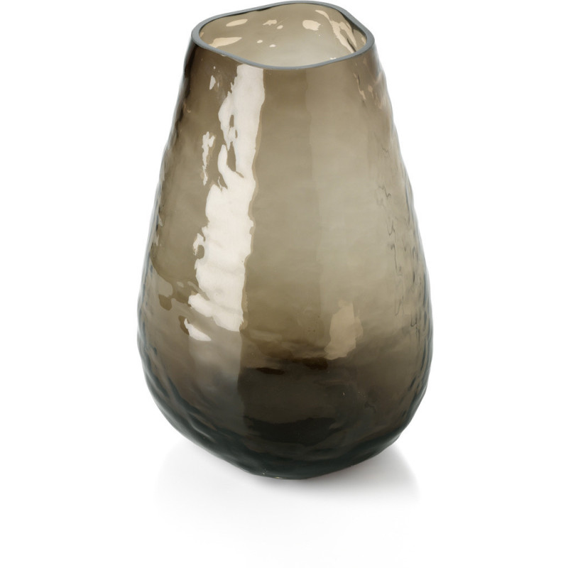 Vase design minimaliste Galbé H 26 cm Verre recyclé Marron The Organic Shape 