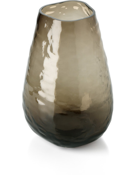 Vase design minimaliste Galbé H 26 cm Verre recyclé Marron The Organic Shape 