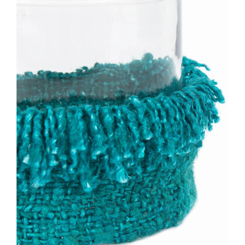 Photophore Rond Diamètre 15 cm en Coton Aqua Verre Transparent The Oh My Gee 