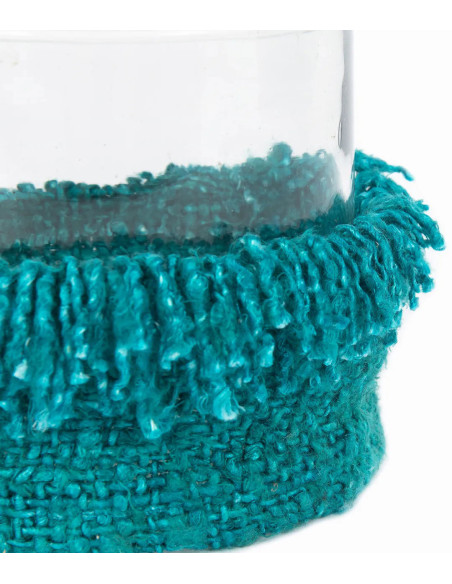 Photophore Rond Diamètre 15 cm en Coton Aqua Verre Transparent The Oh My Gee 