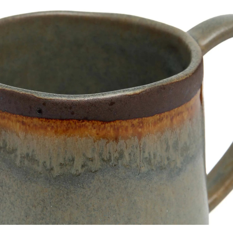 Mug organique avec anse Hauteur 9 cm Grès Gris vert Marron The Côa 